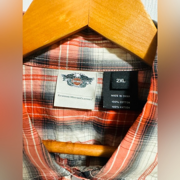Harley Davidson 2XL Women’s Plaid Shirt - Picture 4 of 5